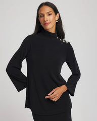 Chico's Clothing Travelers™ Button Mockneck Top
