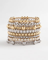 Chico's Jewelry Silver-tone Medium Bead Stretch Bracelet
