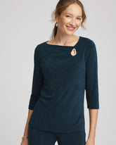 Chico's Clothing Travelers™ Asymmetrical 3/4 Sleeve Top