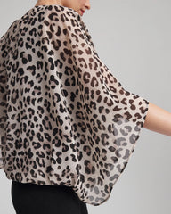 Chico's Clothing Travelers™ Animal-Print Bubble-Hem Chiffon Blouse