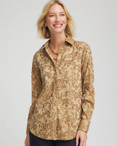 Chico's Clothing No Iron™ Jacquard Scrolls Shirt