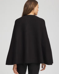 Chico's Clothing Faux Leather Trim Cape