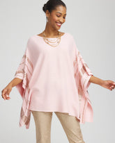 Chico's Clothing Sequin Striped Sweater Poncho
