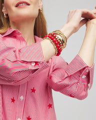 Chico's Clothing No Iron™ Stars & Stripes Sateen Shirt