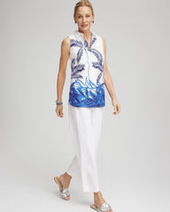 Chico's Clothing No Iron™ Palms Sleeveless Sateen Shirt