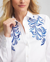Chico's Clothing No Iron™ Wildflower Embroidered Shirt