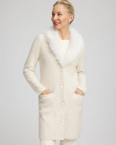 Chico's Clothing Fur Trim Cardigan