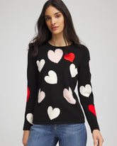 Chico's Clothing V-Day Multi-Heart Pullover