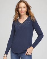 Chico's Clothing Ella Embellished V-Neck Sweater