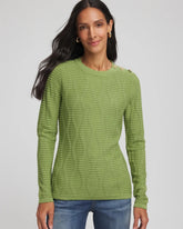Chico's Clothing Button Shoulder Crewneck Pullover