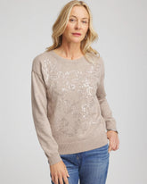 Chico's Clothing Floral Sequined Pullover