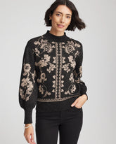 Chico's Clothing Bryne Jacquard Mockneck Pullover