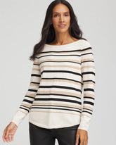 Chico's Clothing Ella Stripe Boatneck Sweater