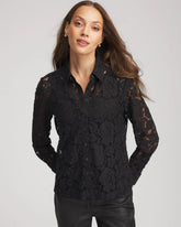 Chico's Clothing Classic-Fit Collared Lace Shirt