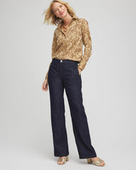Chico's Clothing No Iron™ Jacquard Scrolls Shirt