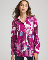 Chico's Clothing No Iron™ Floral-Paint-Print Shirt