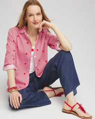 Chico's Clothing No Iron™ Stars & Stripes Sateen Shirt