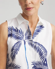 Chico's Clothing No Iron™ Palms Sleeveless Sateen Shirt
