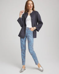 Chico's Clothing Girlfriend Slim Ankle Flocked Jeans