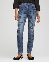 Chico's Clothing Mixed-Media Girlfriend Slim Ankle Jeans