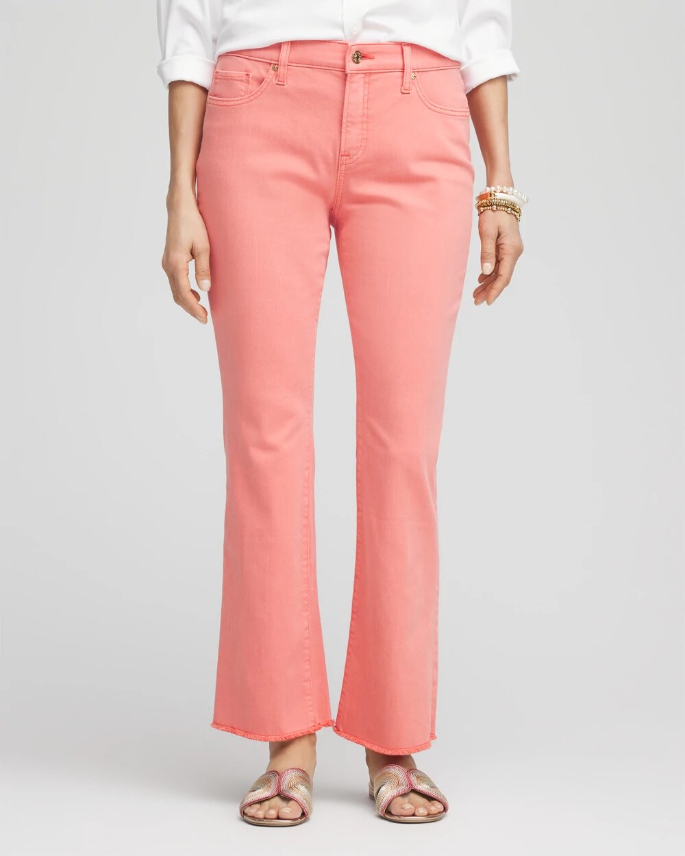 Chico's Clothing Girlfriend Fray Hem Kick Flare Jeans
