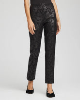 Chico's Clothing Juliet Black Foiled Slim Ankle Pants