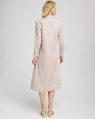 Chico's Clothing Vanilla Chai Striped Shirtdress