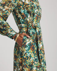 Chico's Clothing Printed Long-Sleeved Shirtdress