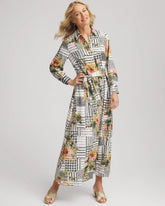 Chico's Clothing Artisanal Floral Print Maxi Shirtdress