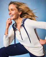 Chico's Clothing Zenergy® Double-Knit Stripe Hood Tunic