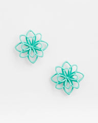Chico's Jewelry No Droop™ Teal Flower Stud Earrings