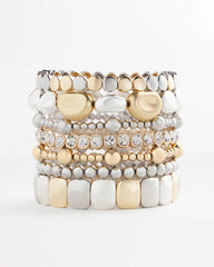 Chico's Jewelry Gold & Silver Tone Beaded Stretch Bracelet