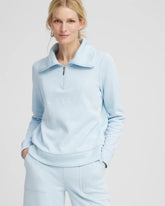 Chico's Collections Zenergy® Beach Slub Half-Zip Pullover Top