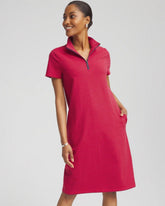 Chico's Collections Zenergy® UPF Knit Stripe Half-Zip Dress
