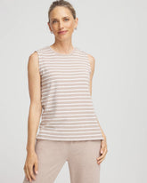 Chico's Collections Zenergy® UPF Sleeveless Metallic-Striped Tank