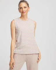 Chico's Collections Zenergy® UPF Sleeveless Metallic-Striped Tank