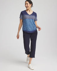 Chico's Collections Zenergy® Graphic Ombre V-Neck Tee