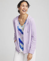 Chico's Collections Zenergy® Beach Slub Zip-Front Hoodie