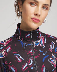 Chico's Collections Zenergy® UPF Floral Half-Zip Pullover Top