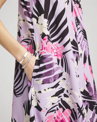 Chico's Collections Zenergy® Floral Palms Lightweight Midi Dress