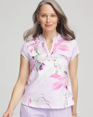 Chico's Collections Zenergy® UPF Floral Polo