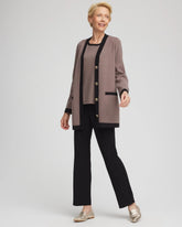 Chico's Collections Travelers™ Tipped Button-Down Cardigan