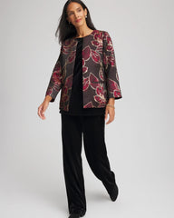 Chico's Collections Travelers™ Collection Jacquard Foiled Floral Jacket