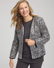 Chico's Collections Travelers™ Collection Refined Sequins Netted Jacket