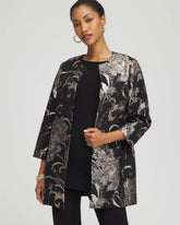 Chico's Collections Travelers™ Collection Jacquard Floral Shine Jacket