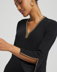 Chico's Collections Travelers™ Embellished V-Neck Flutter Sleeve Tunic
