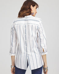 Chico's Collections No Iron™ Striped Buttonback Stretch Tunic