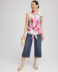 Chico's Collections No Iron™ Bloom Linen Tie-Front Shirt