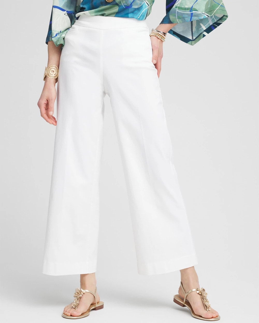 Chico's Collections Brigitte™ Pull-On Wide Leg Cropped Pants