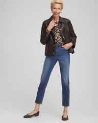 Chico's Collections Girlfriend Slim Cropped Jeans